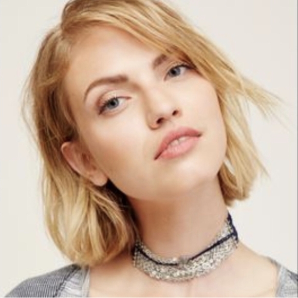Free People choker. silver and blue. - Picture 6 of 6